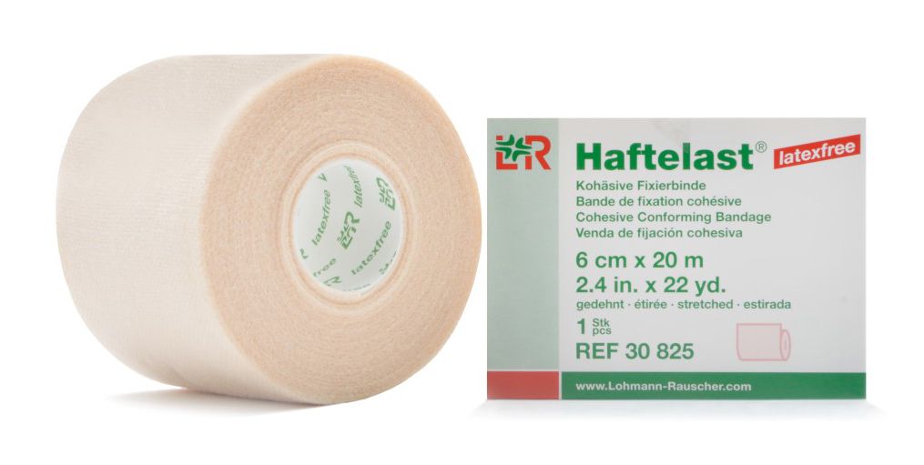 Haftelast fixatiewindsel latexvrij 6 cm x 20 meter beige