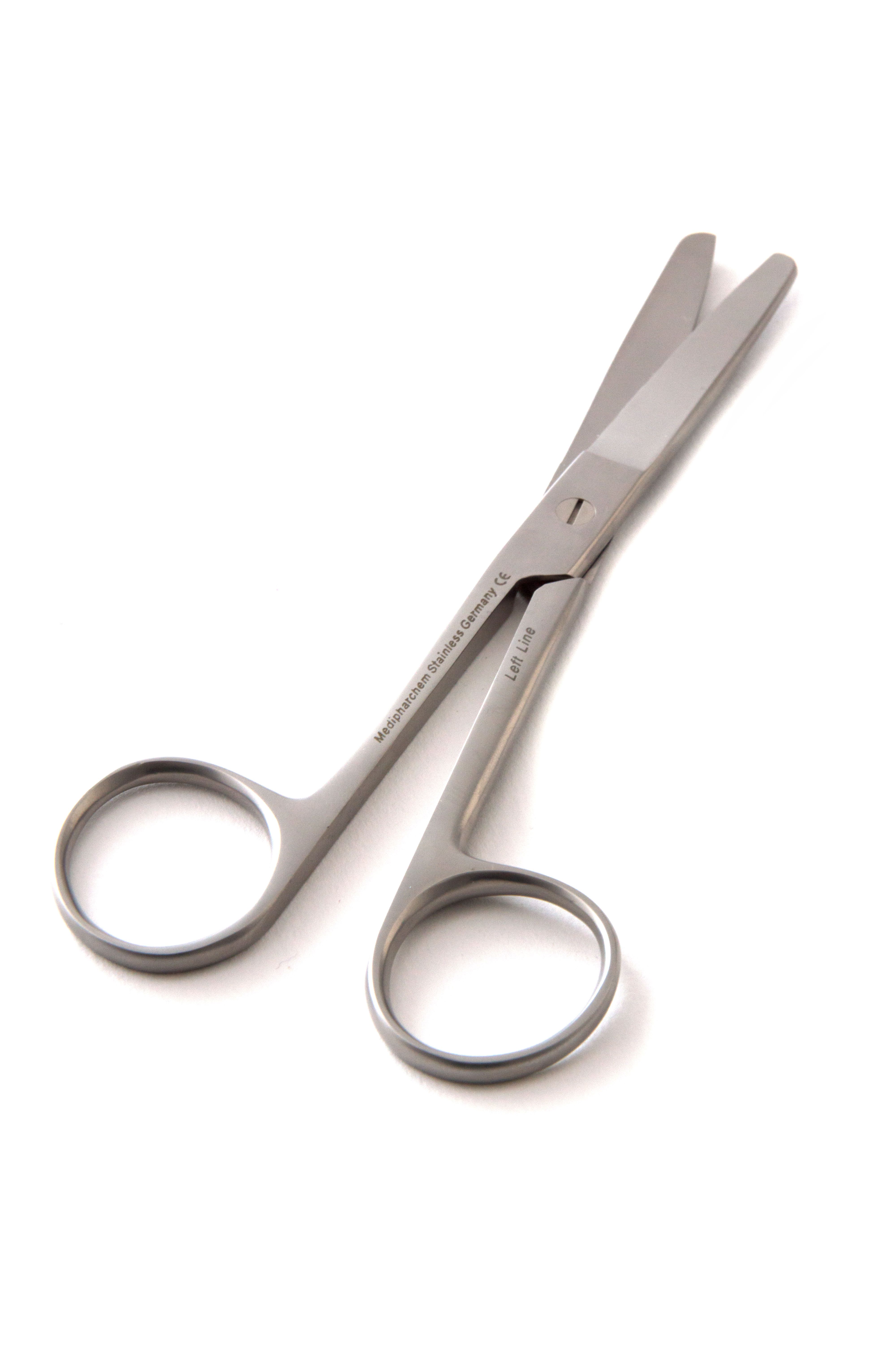 Linkshandigen schaar stomp - stomp 14 cm rvs uitvoering