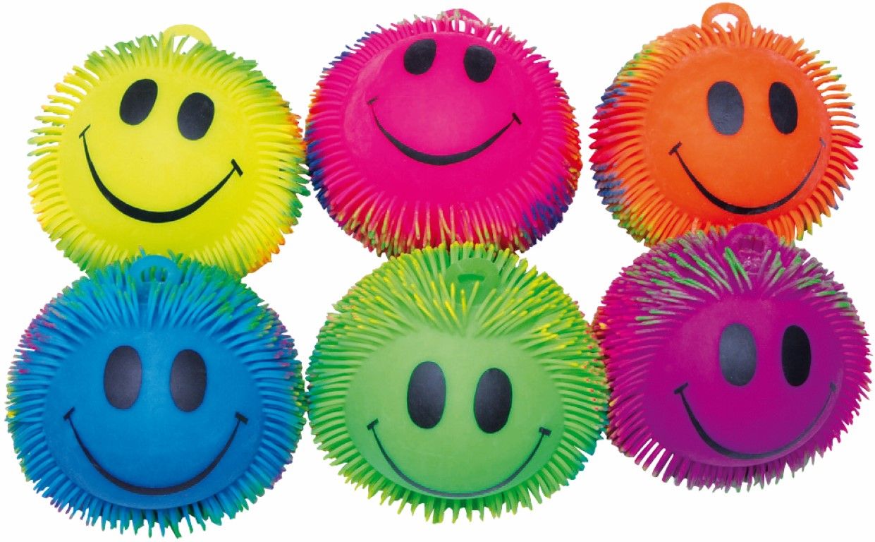 Soepele tentakelballen smiley Ø 22 cm à 6 stuks