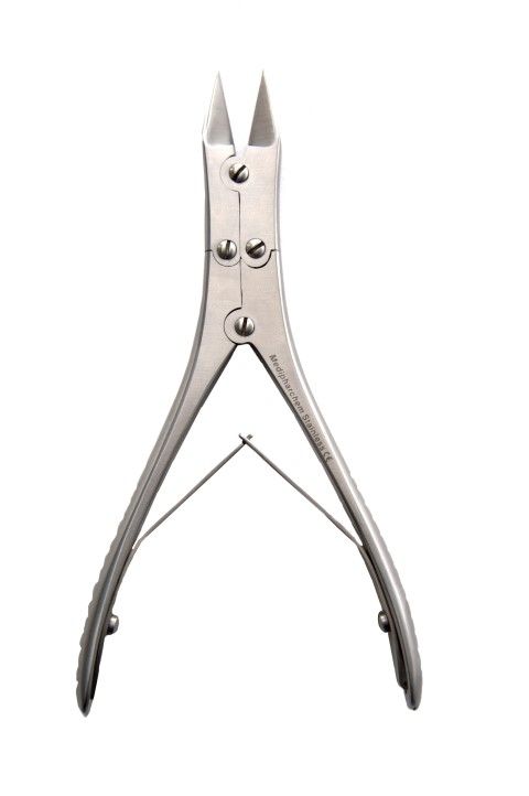 Nageltang met dubbele overbrenging 15 cm gebogen rvs uitvoering