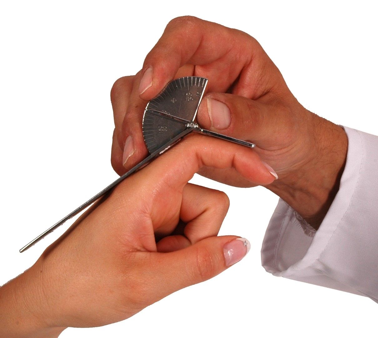 Goniometer voor vingers tot 180° schaalverdeling per 5° rvs uitvoering