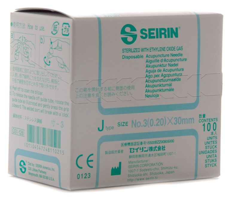 Seirin naalden type J 0,20 mm x 30 mm à 100 stuks