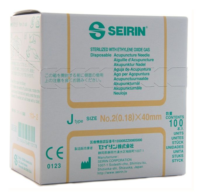 Seirin naalden type J 0,18 mm x 40 mm à 100 stuks