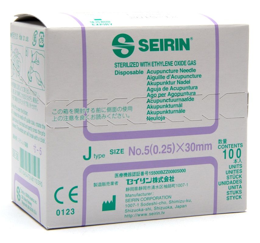 Seirin naalden type J 0,25 mm x 30 mm à 100 stuks