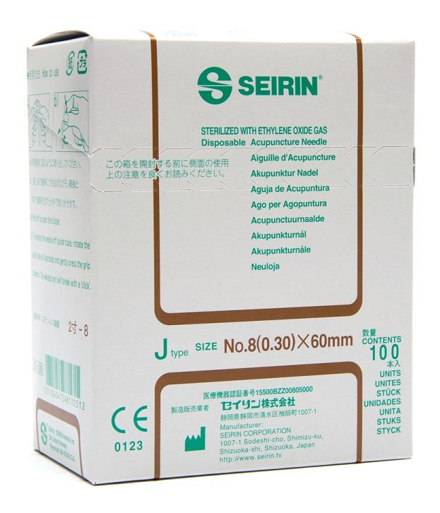 Seirin naalden type J 0,30 mm x 60 mm  à 100 stuks