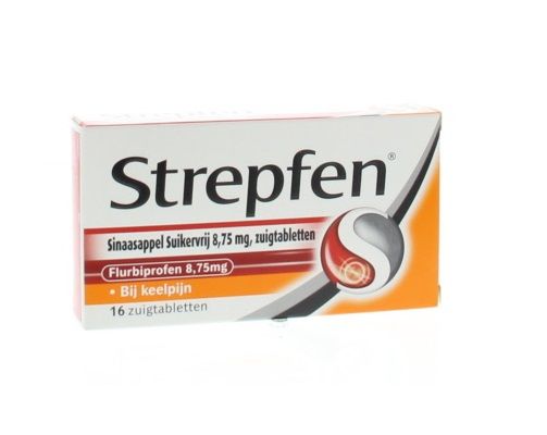 Strepfen sinaasappel suikervrije zuigtablet 8,75 mg 16 stuks