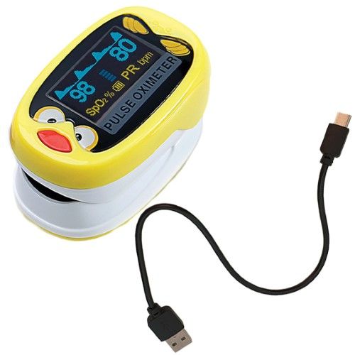 Vingerpulse oximeter saturatiemeter - oplaadbaar - Junior met oplaadsnoer